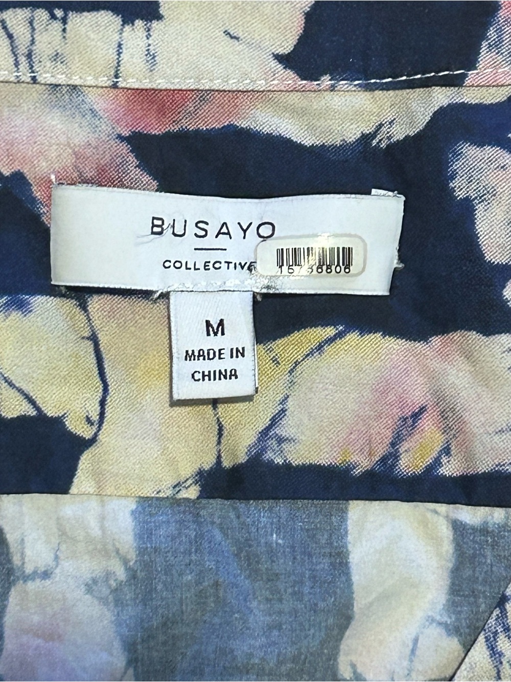 *Busayo Collective Abstract Print Blouse Cotton Button Front Boho Top Size M - Picture 10 of 12